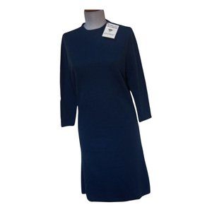 NWT - BERKLEY CASHMERE Navy Blue Round Neck 100% Cashmere Dress -  Size S